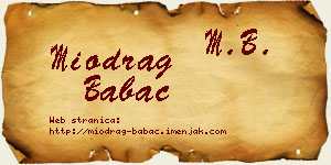 Miodrag Babac vizit kartica